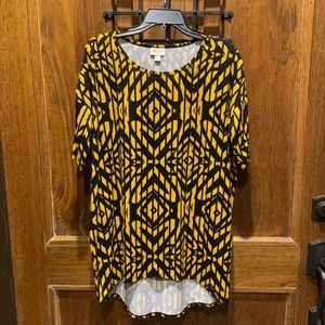 EUC Lularoe Irma Orange/Black Tunic size S